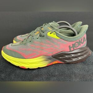 HOKA One One Speedgoat 5 Thyme/Fiesta Light Trail Running Shoes Men’s SZ 10.5 D